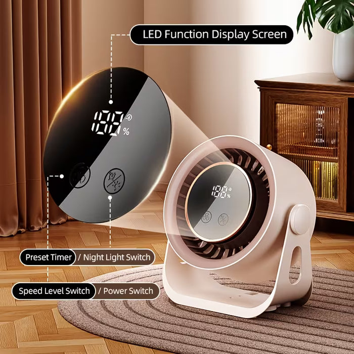Office Fan, Portable Desktop Fan with Adjustable Wind Speeds, USB Rechargeable