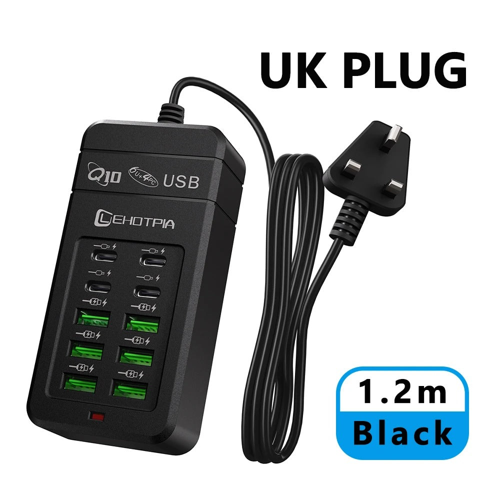 12 IN1 Power Strip Multi Port USB Charger Station Wall Desktop Power Adapter USB