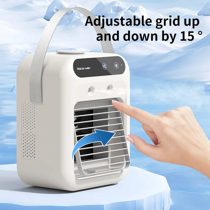 Portable Mini Air Cooler, 3-speed Mode  7-color Light Cold Mist Cooling Fan