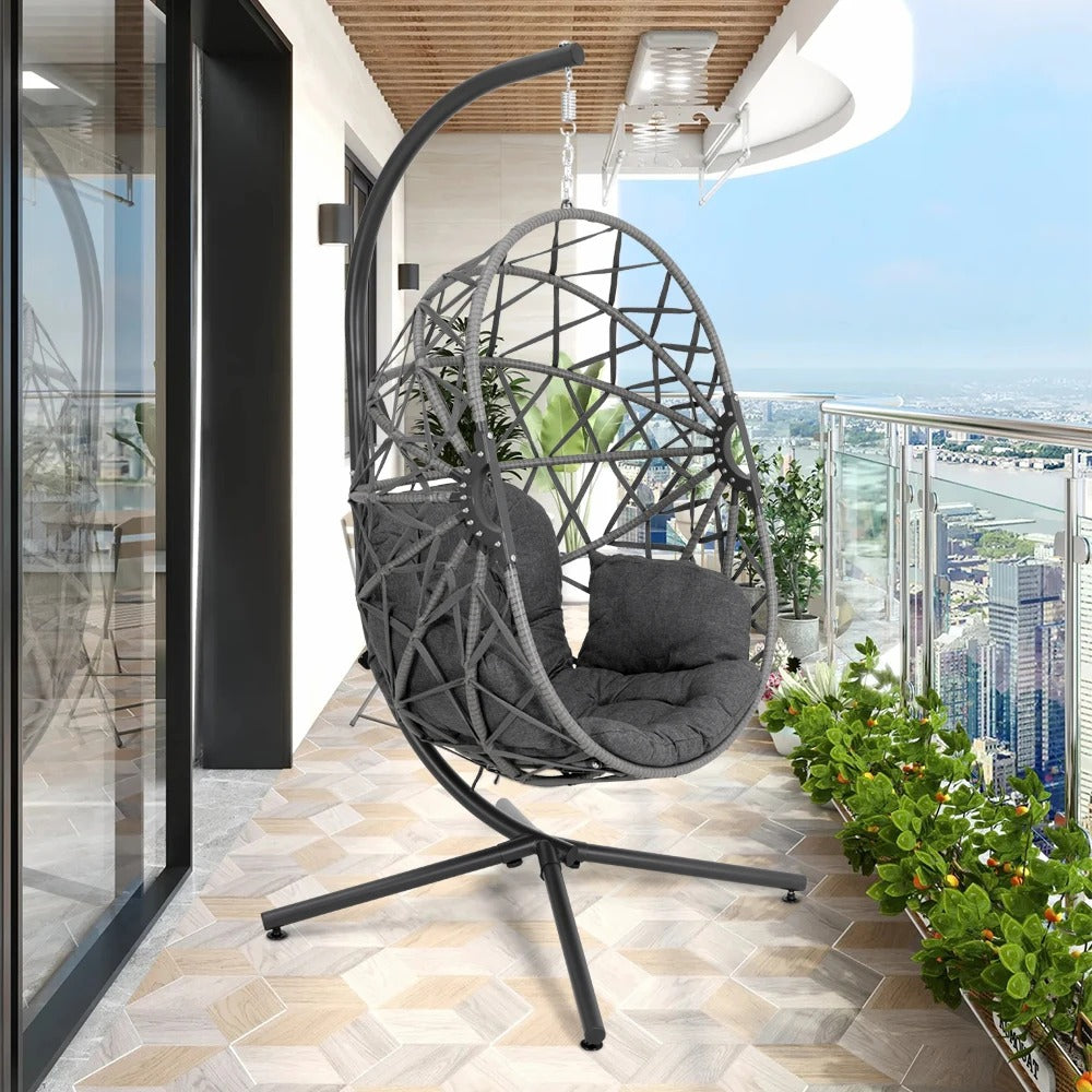 Hanging Egg Chair with Cushion Indoor Outdoor Garden Swing