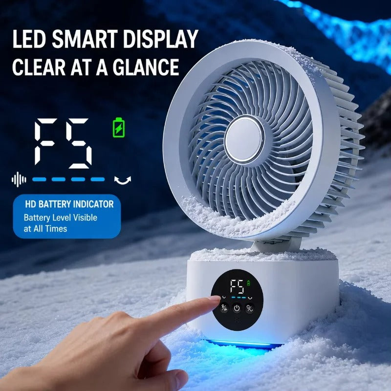 Portable Air Circulation Fan Smart Voice Remote Control USB Rechargeable Desktop