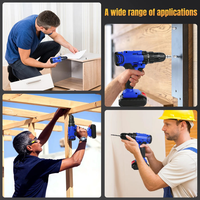 21V Cordless Drill & Electric Screwdriver Tool Kit – 29PCS Accessories