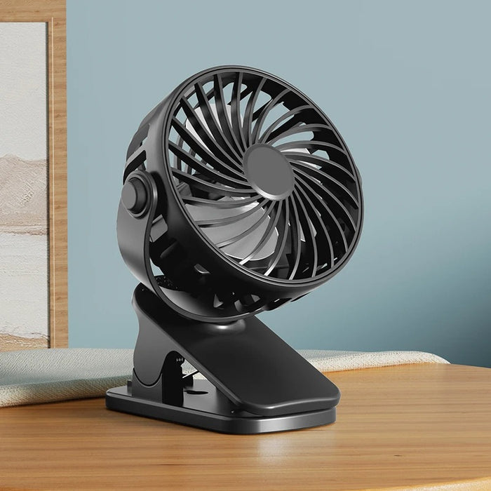 Portable Clip on Fan USB Rechargeable Personal Mini 360 Rotate Cooling Table Fan