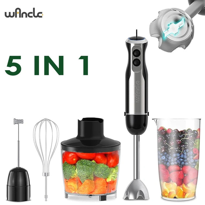 5 IN 1 Hand Blender Kitchen Set 1000 W Stainless Steel Stick Blender, DC Motor