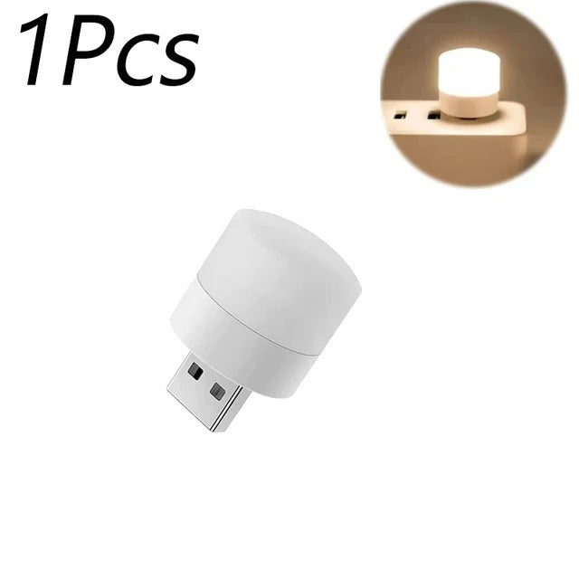 Mini USB LED Night Light Warm White Eye Protection Lamp for Reading 1 pc